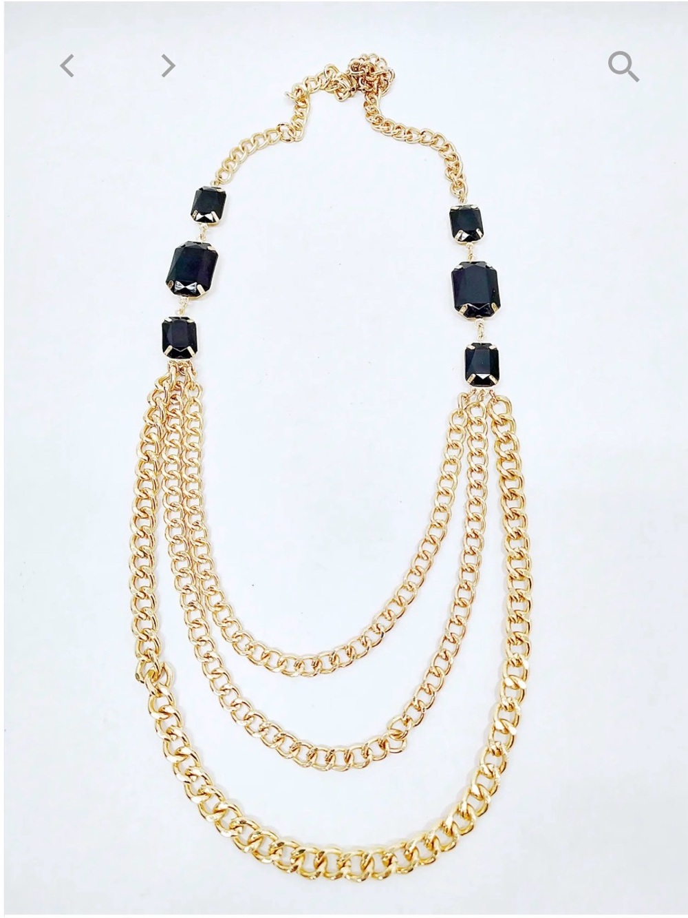 skyline collection Chain Multi-Strand with Black Accents and matching earrings